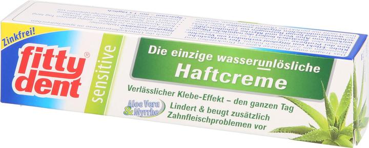 Actual product image Sanhelios fittydent sensitive water-insoluble adhesive cream for dentures, 40 g cream