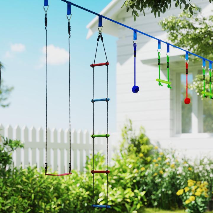 Actual product image Aiyaplay Ninja Slackline-Set Polyester, Kunststoff Blau+Rot