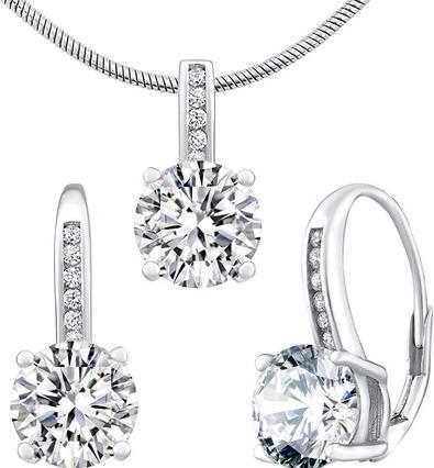 Silvego Women's Jewelry Set Made Of 925 Sterling Silver With Zirconia Earrings And (925 Sterling silver)