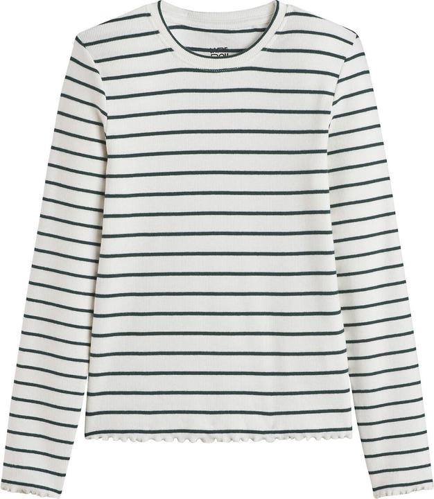 La Redoute Collections Gestreiftes Langarmshirt aus Rippjersey