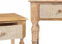 Immagine prodotto Giftdecor tavolo da ingresso 2 cassetti bianco naturale fogl