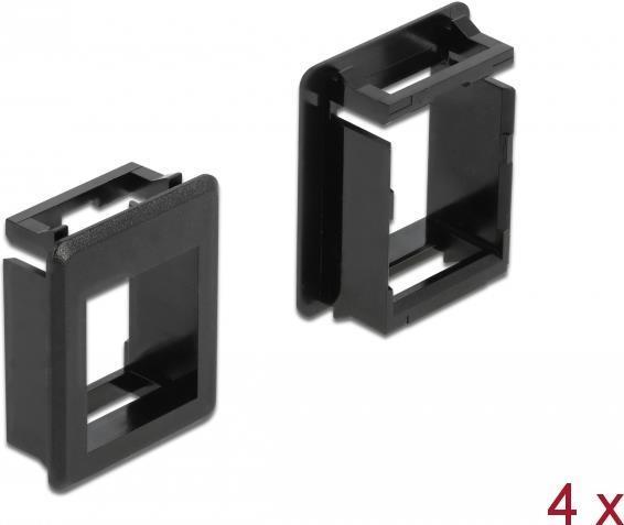 Produktbild Delock Modulblende Snap-in-Halterung - Schrankmontage - Schwarz (Packung mit 4)
