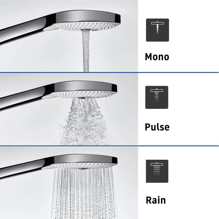 Image du produit Duravit Douchette à main 120 3 jet Click! MinusFlow chrome / blanc (3 Types de jets, 9 l/min)