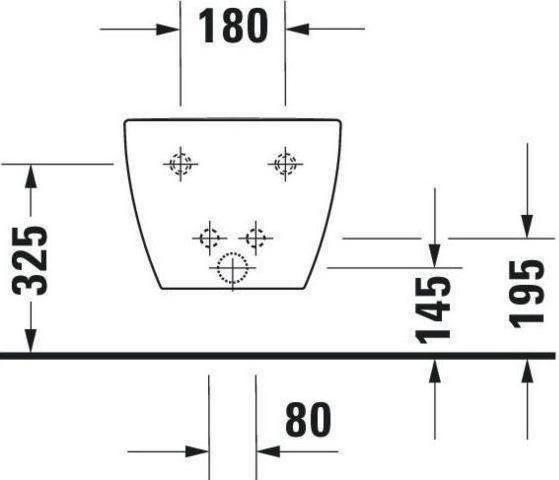 Actual product image Duravit Wall-mounted bidet HAPPY D.2 m ÜL HLB 355x540mm 1 HL anthr matt WG