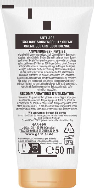 Produktbild Garnier Ambre Solaire Super UV (Sonnencreme Gesicht, SPF 50+, 50 ml, 70 g)