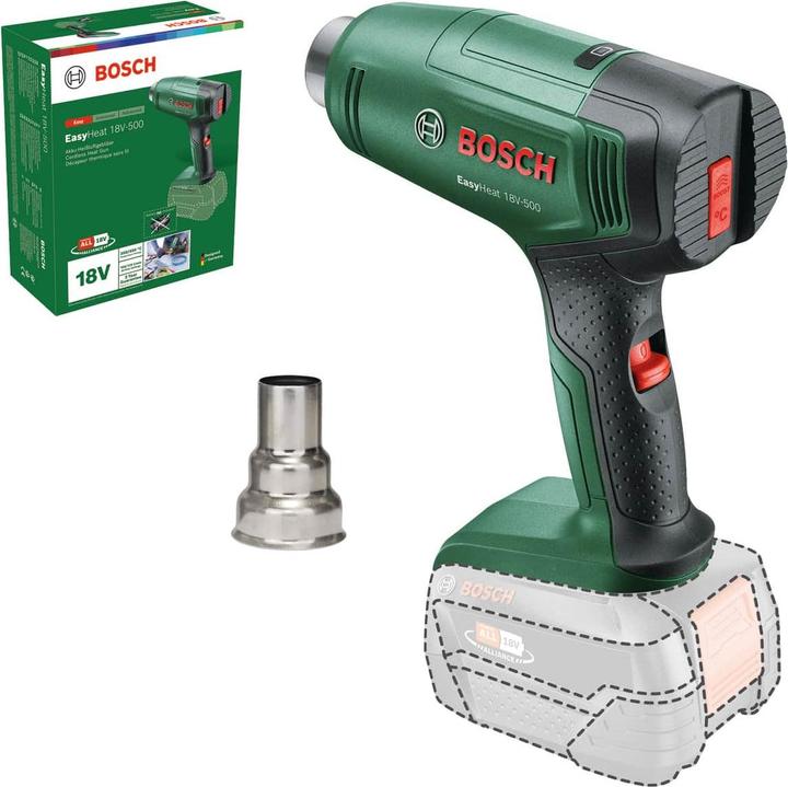 Image du produit Bosch Professional Bosch 18V System cordless heat gun EasyHeat 18V500 with reducer nozzle