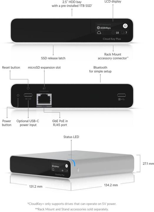 Image du produit Ubiquiti SSD UCK-G2 (Enregistreur vidéo en réseau (NVR))