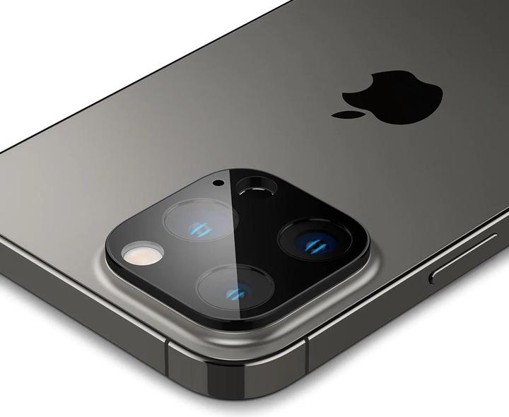 Actual product image Spigen Optik.Tr Camera iPhone 14 Pro/14 Pro Max Lens 2szt./2pcs czarny/black AGL05273 (2 Piece, Apple iPhone 11 Pro)
