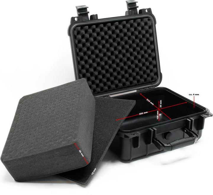 Produktbild Wiltec Universalkoffer 35x29,5x15cm Schutzkoffer wasserdicht Schaumstoffmatte