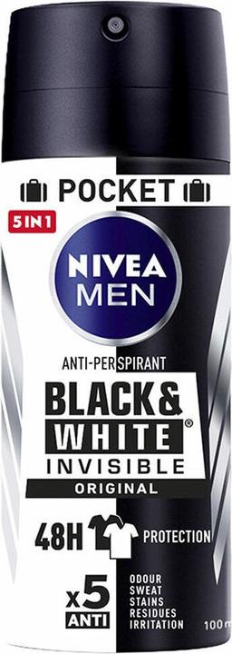 Produktbild NIVEA Men Deodorant Black & White Invisible 100 ml (Spray, 100 ml)