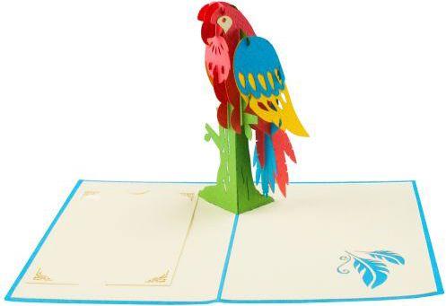Produktbild Hervorragend 3D Pop-up Karte Papagei blau (1 Stk.)