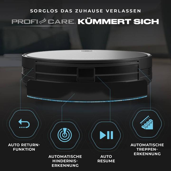 Actual product image Profi-Care PC-BSR 3108 Robot Vacuum and Mop Black Remote-controlled (Vacuum mopping robot)