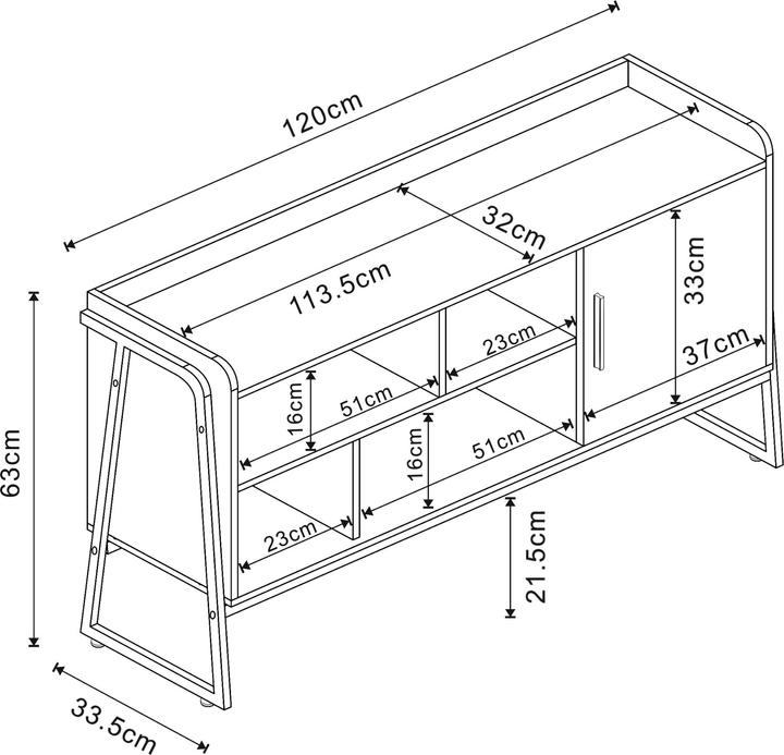 Valeurs nutritives et ingrédients En.Casa Ensemble de meubles Storfjord 2 pcs. 1x étagère échelle, 1x armoire TV