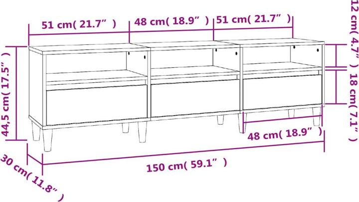 Actual product image VidaXL Jakobe (150 x 30 x 44.5 cm)