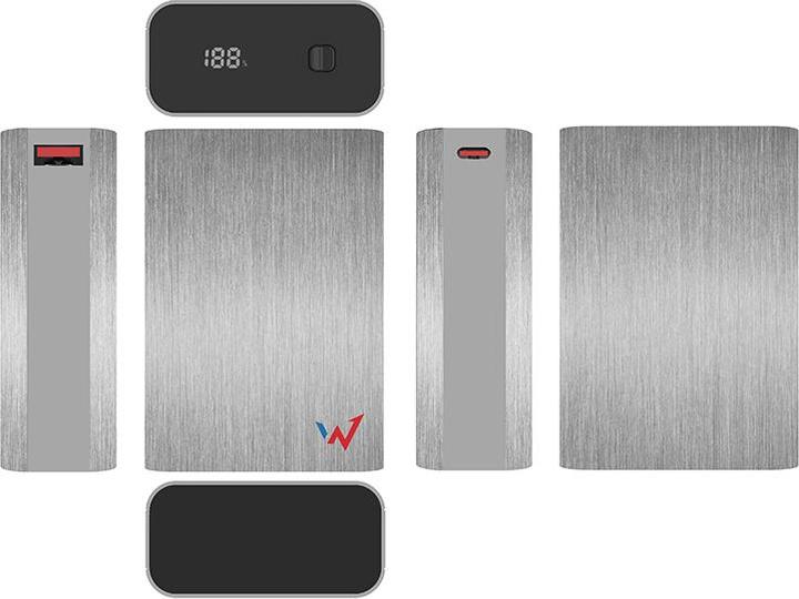 Actual product image Wonder Wx20M - Powerbank 20000 mAh USB-C & USB-A (Silber) (20000 mAh, 76 Wh)