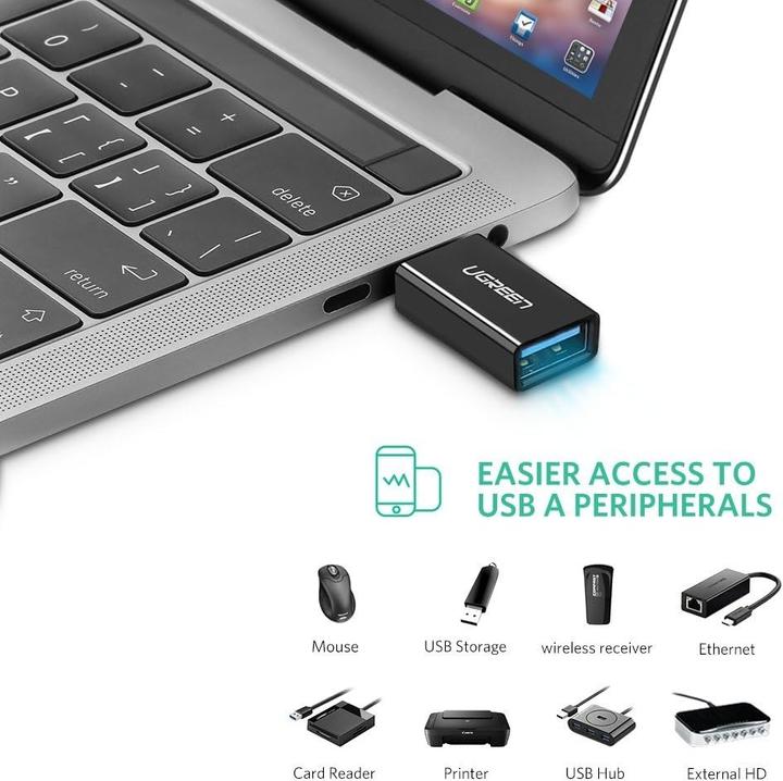 Produktbild Ugreen USB-C 3.1 zu USB-A 3.0 Buchse Adapter (USB Typ-C, USB 3.0, 16 cm)