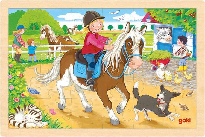Actual product image Goki Inlay puzzle pony farm (29 pieces)