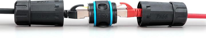 Produktbild Digitus CAT 6A Aussenanschluss, Schutzart IP68 RJ45 zu RJ45 Verbindung (Netzwerk Kupplung)