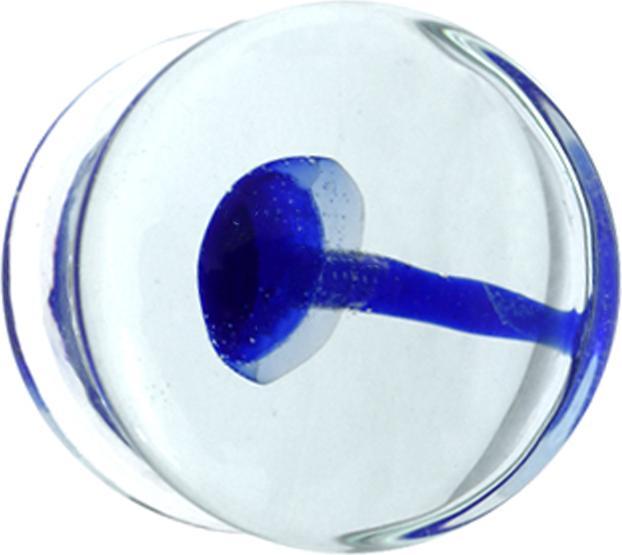 Immagine prodotto Star Piercing Tappo svasato trasparente con fungo in vetro blu (senza ottone, Vetro)
