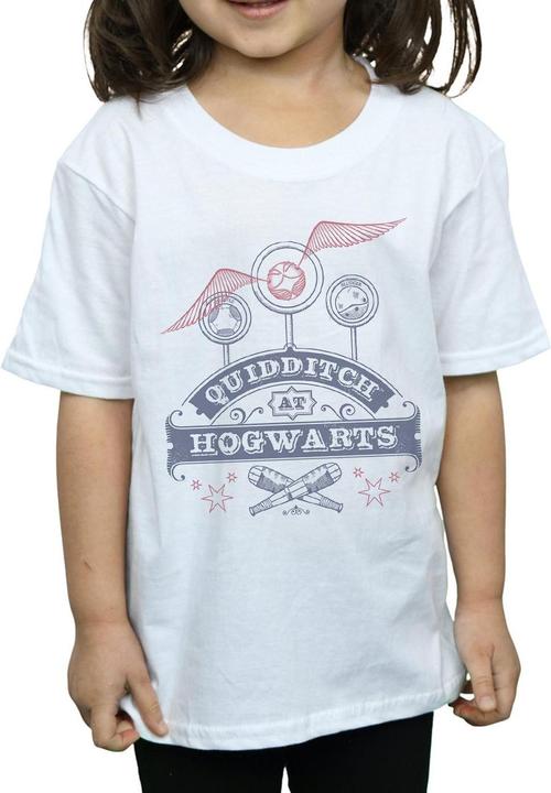 Actual product image Girls Quidditch At Hogwarts Cotton T-Shirt (140, 146)