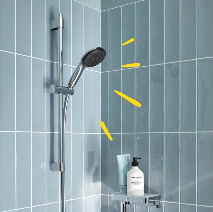Actual product image Grohe Vitalio Start 110 QuickFix Brausestangenset, kleben oder bohren, Länge 600mm, wassersparend, 3 Strah