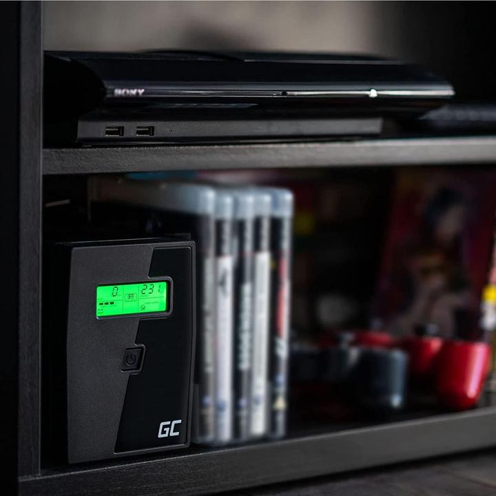 Produktbild GreenCell 600VA 360WÜberspannungsschutz 230V Black (0.60 VA, 360 W, Line-Interaktiv USV)