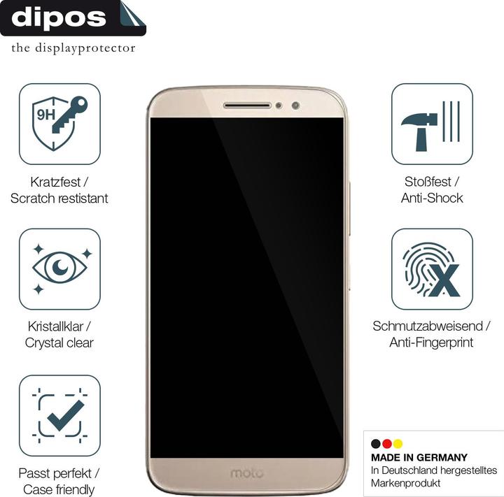 Image du produit Dipos Film de Protection d’écran Anti-Shock (2 pièce(s), Motorola Moto M)