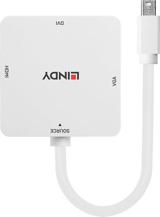 Image du produit Lindy Adaptateur Mini-DP 1.2 vers HDMI 4K30/DVI/VGA (HDMI, DVI, VGA, 20 cm)