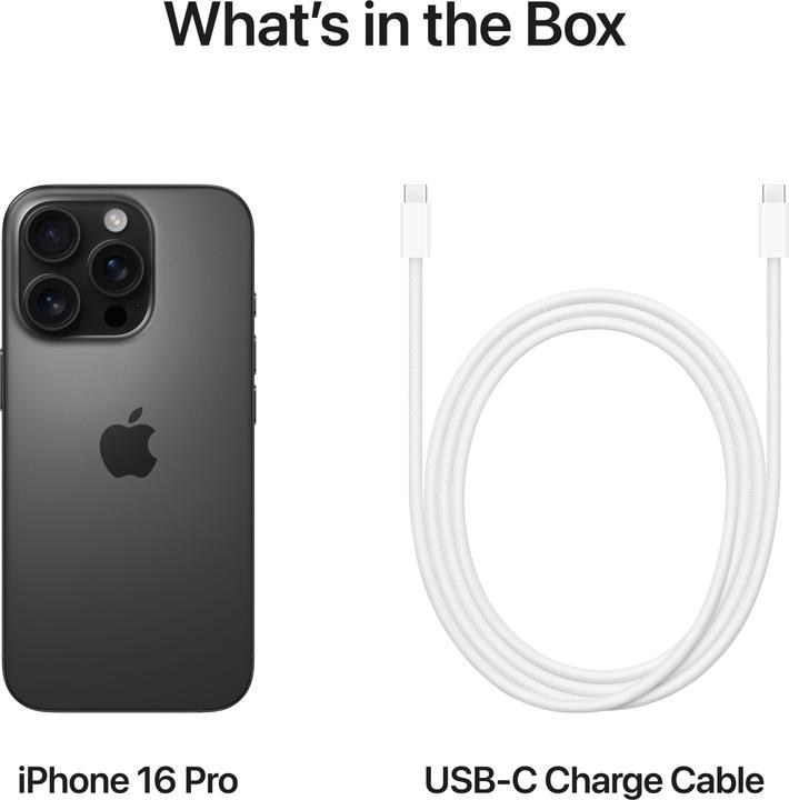 Produktbild Apple iPhone 16 Pro (128 GB, Black Titanium, 6.30", SIM + eSIM, 48 Mpx, 5G)