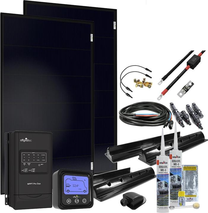 Image du produit Offgridtec ® MobileBlack M 200W Motorhome Solar System 30A MPPT DUO Charge Controller OLP PERC Solar Module (200 W)