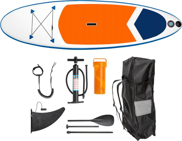 Aqua CS CS Aqua SUP Board - Stand Up Paddleboard - 300x83x15 cm max 120 kg. Orange/Blue/White