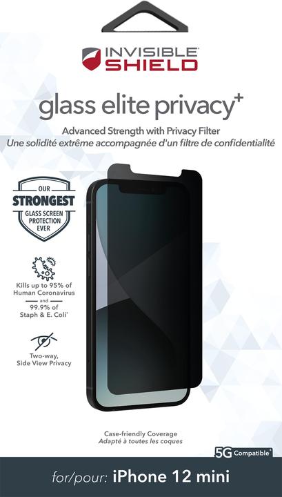 Actual product image Zagg InvisibleShield Glass Elite Privacy+ Apple (e) (1 Piece, Apple iPhone 12 mini)