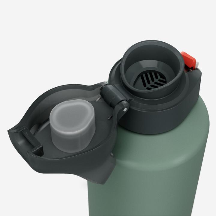 Image du produit Quechua Gourde 500 alu 1L avec bouchon ouverture rapide pour la randonnée - Vert (1 l)