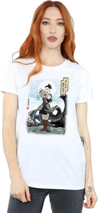 Actual product image Star Wars Womens/Ladies The Last Jedi Japanese Rey Cotton Boyfriend T-Shirt (XL)