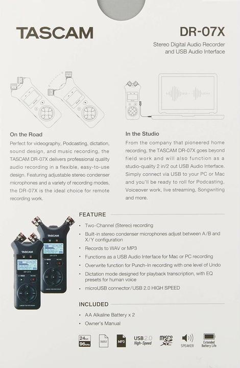 Immagine prodotto Tascam DR-07X (Portatile)