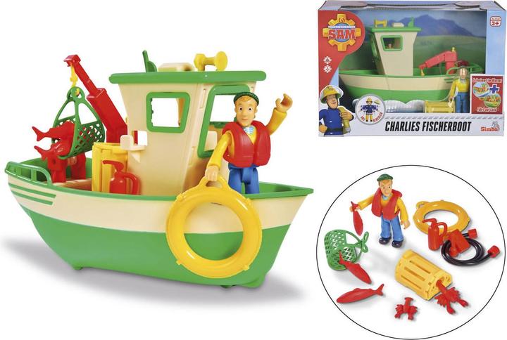 Actual product image Simba Sam Charlie's fishing boat with figure