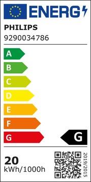 Etichetta energetica Philips MST LEDspot ExpertColor 20-100W/927 AR111 12V G53 24° dimmerabile EEK G (G53, 20 W, 1270 lm, 1 x, G)