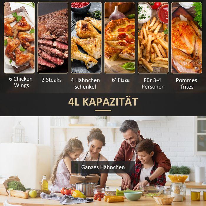 Image du produit Swisshandel24 Heissluftfritteuse 4 L, 12 Programme, 80-200° C Temperatur, Antihaft, Schwarz