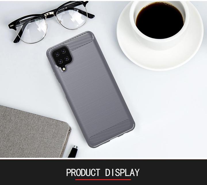 Produktbild Cadorabo TPU Ultra Slim carbon edelstahl Kombi Cover (Samsung Galaxy A12, Samsung Galaxy M12)
