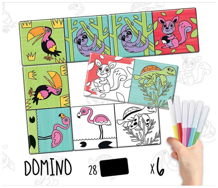 Actual product image Educa Desktop 18071 Domino Colouring Animals + brands