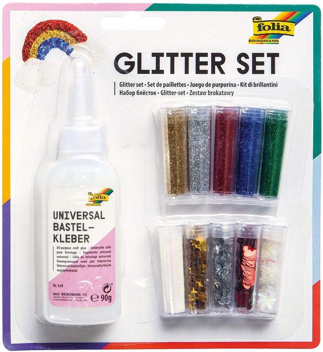Image du produit Folia Jeu de paillettes avec colle décorative