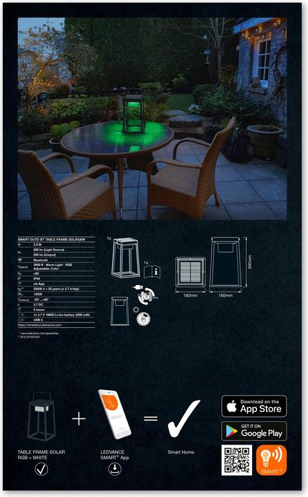 Produktbild Ledvance Smart+ Solar Table Frame Multicolor (280 lm, IP44)