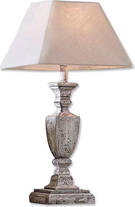 Loberon Tischlampe Gorham weiss/antikgrau (E27)
