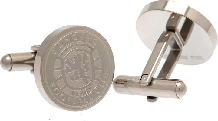 Rangers FC Manschettenknöpfe Edelstahl (100% synthetisches Material)