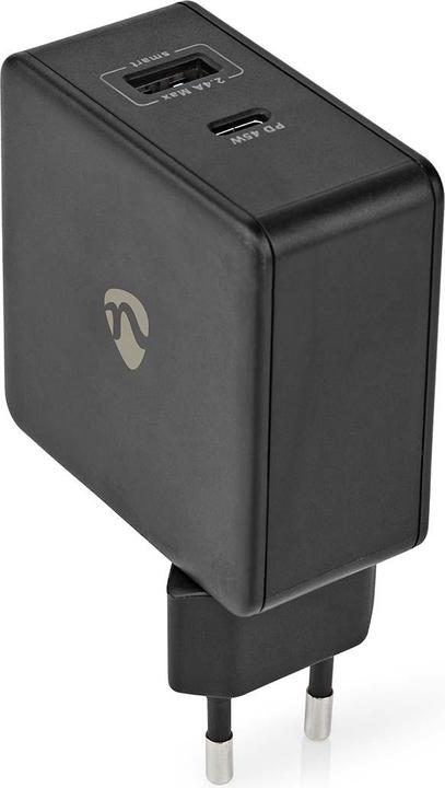 Nedis Mains charger Fast charging function PD3.0 45W 1x 2.4 A / 1x 3.0 A Number of outputs: 2 USB-A/U (57 W)