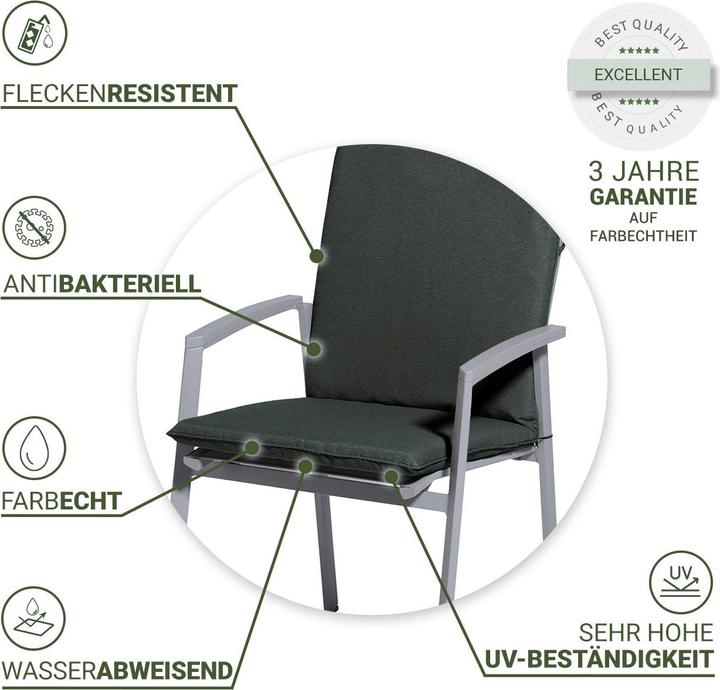 Produktbild Natura Punto Gartenstuhl Niederlehner-Auflage by Madison, 4er Set (97 x 49 cm)