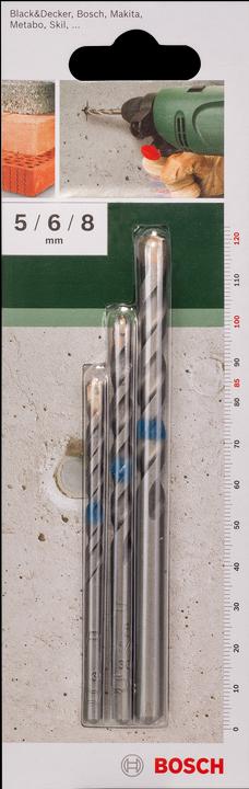 Produktbild Bosch Professional Zubehör 3tlg. Betonbohrer-Set 5,0 x 85 6,0 x 100 8,0 x 120 (5 mm, 6 mm, 8 mm)