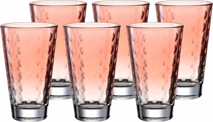 Immagine prodotto Leonardo Bicchiere da bere Optic Pastel 300 ml, 6 pezzi, rosso (0.20 l, 6 x)