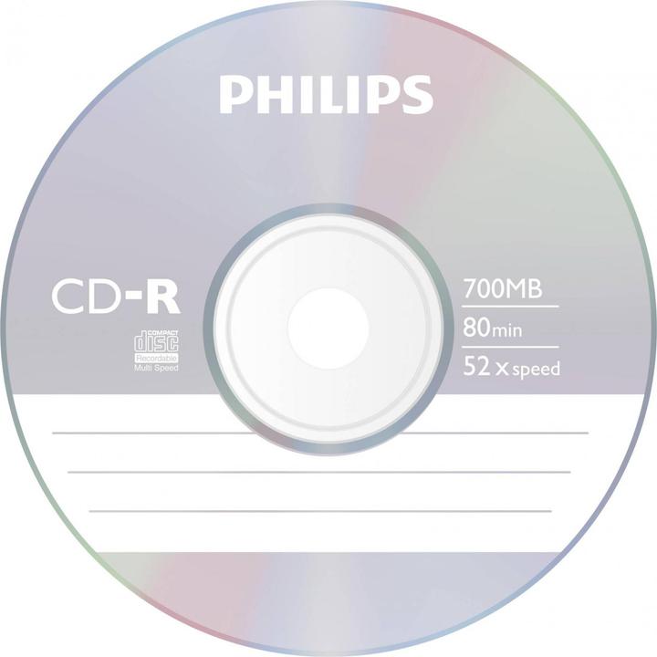 Produktbild Philips 1x10 CD-R 80Min 700MB 52x JC (10 x)
