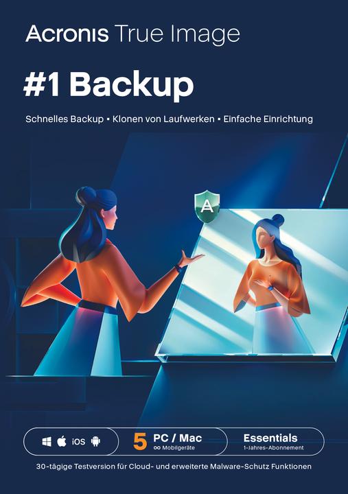 Produktbild Acronis Cyber Protect Home Office Essentials (5 User, 1 Geräte/User, 12 Monate)